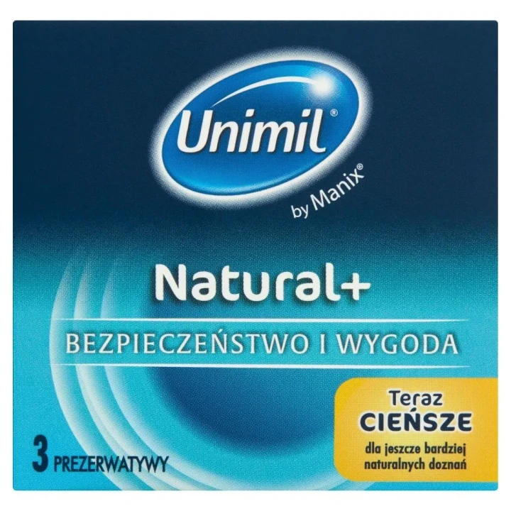 Prezerwatywy UNIMIL BOX 3 Natural+ - wyjątkowo cienkie, gładka powierzchnia, 53 mm