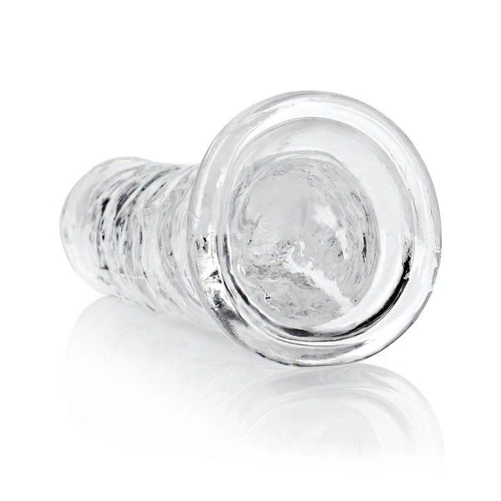 Dildo REALROCK CRYSTAL CLEAR, 8,7'' z przyssawką, wodoodporne, bez ftalanów