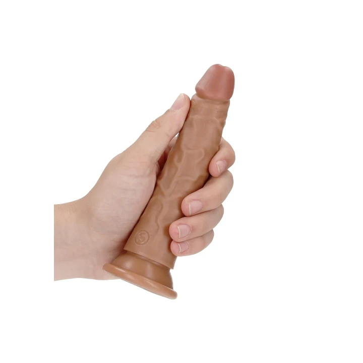 Dildo Real Rock - Smukły, realistyczny, zakrzywiony, przyssawka, 15,5 cm