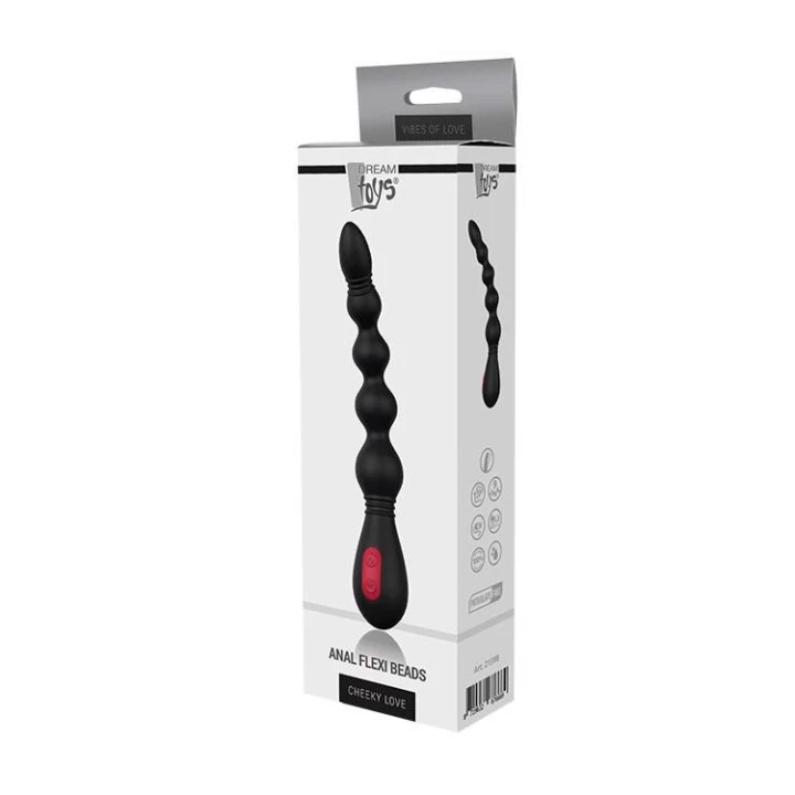 Kulki analne Flexi Beads - Silikon, 5 koralików, 9 wzorów wibracji, zasilane bateryjnie