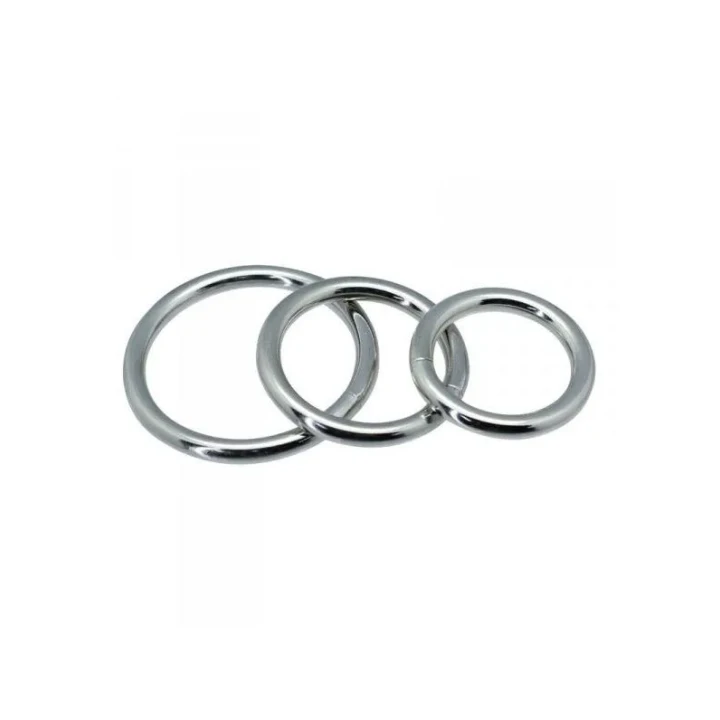 Zestaw pierścieni metalowych - różne rozmiary, 3 sztuki, bez ftalanów