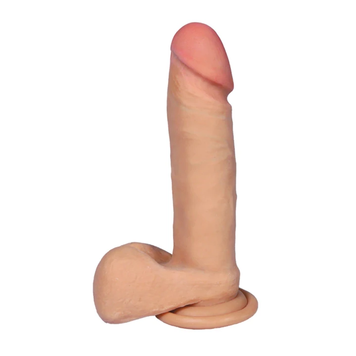 Dildo MORFEUSZ - 20 cm, elastyczny, z przyssawką, z cyber skóry