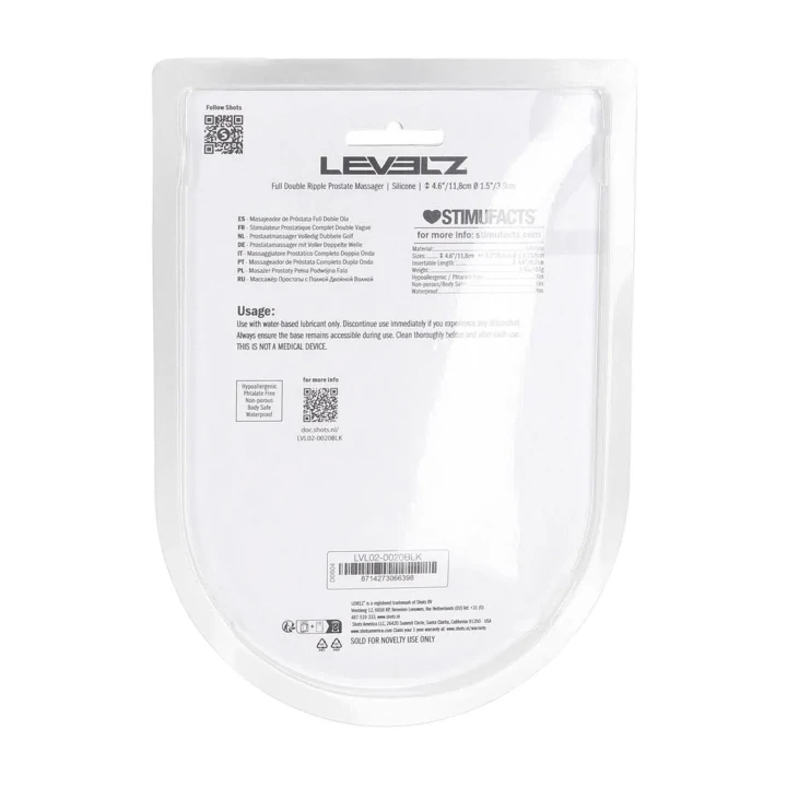 Stymulator prostaty LEVELZ - Silikon, 11,8cm, precyzyjne krzywizny, czarny