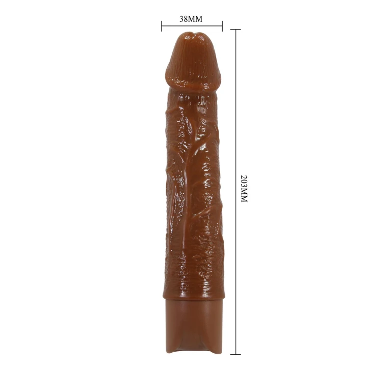 Dildo Pretty Love Leander, 20,3 cm, 10 trybów wibracji, realistyczny, brązowy