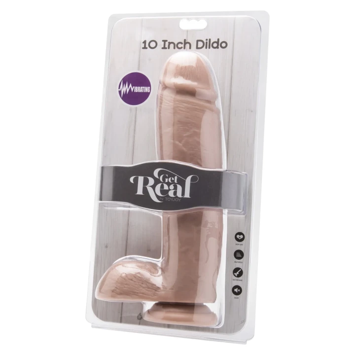 Dildo 10 cali TOYJOY, PVC, Super mocne wibracje, realistyczny kolor ciała
