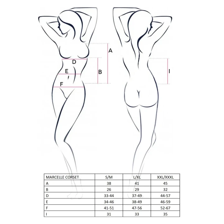 Gorset koronkowy XXL/XXXL MARCELLE, regulowane ramiączka, tiulowy materiał, stringi w komplecie