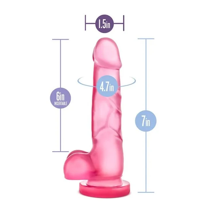Dildo B YOURS, realistyczne żyłki, przyssawka, materiał PVC, 3,7 cm