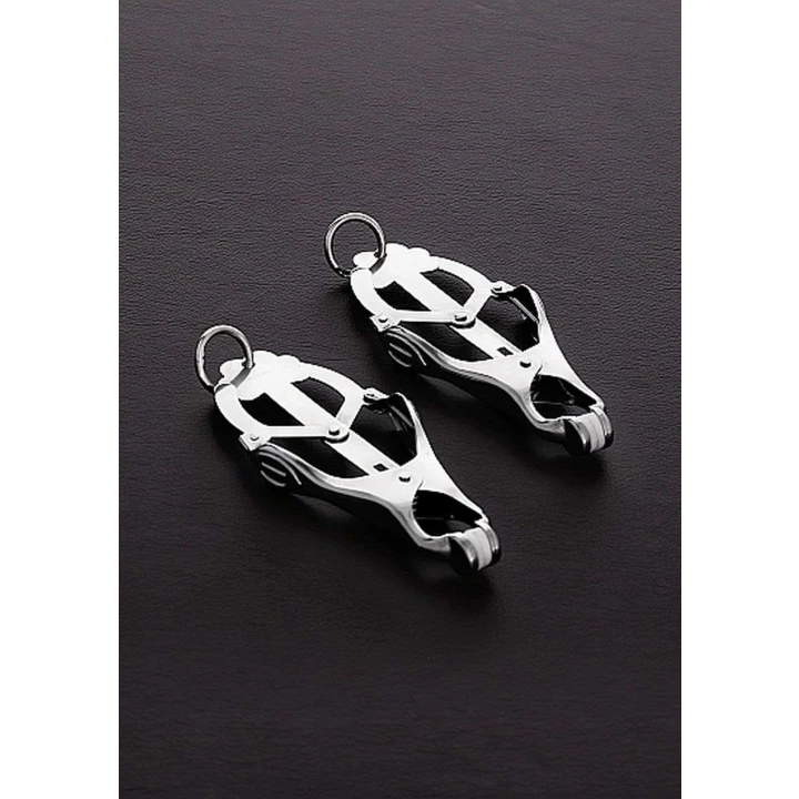 Zaciski na brodawki – Stalowe, z systemem Pull Tight, gumowe końcówki