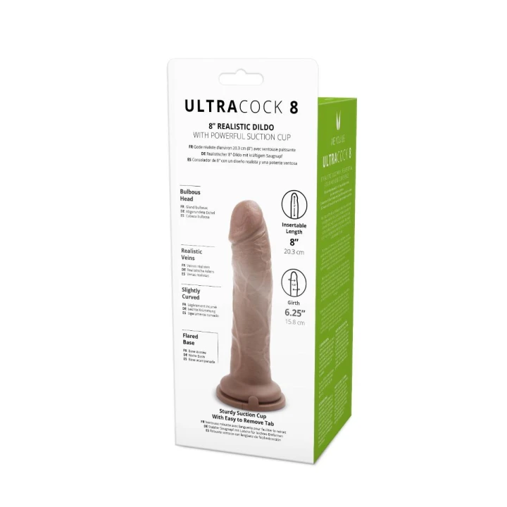 Dildo Me You Us 8” z przyssawką, realistyczne detale, bezpieczne PVC