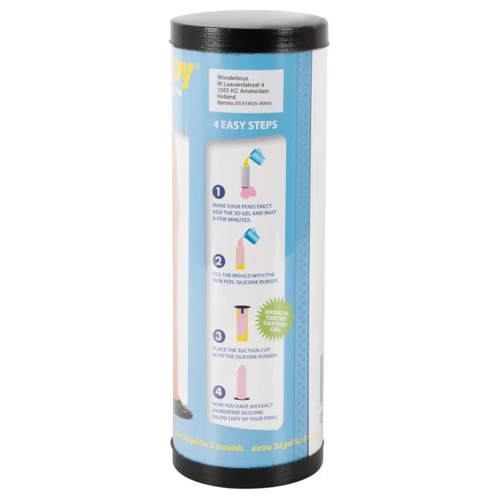 Dildo DIY Cloneboy - Silikon, 20 cm długości, 4 cm średnicy, z podstawką ssącą