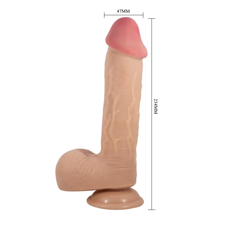 Dildo BAILE - 9,2'' Realistyczny, elastyczny TPR, przyssawka