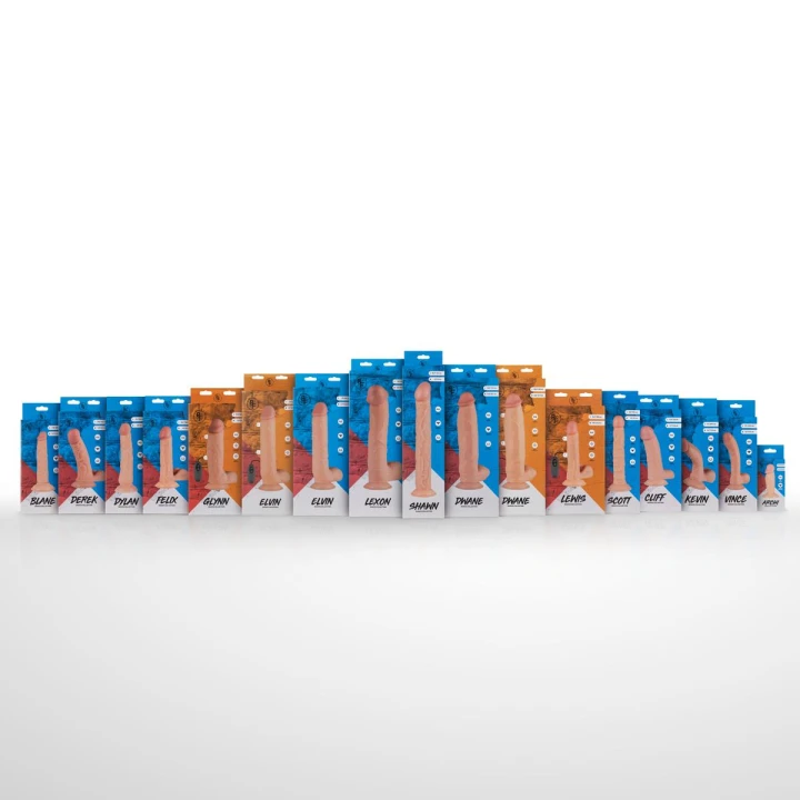 Dildo RealFantasy Scott, 25 cm, elastyczny z przyssawką, do stymulacji analnej i pochwowej