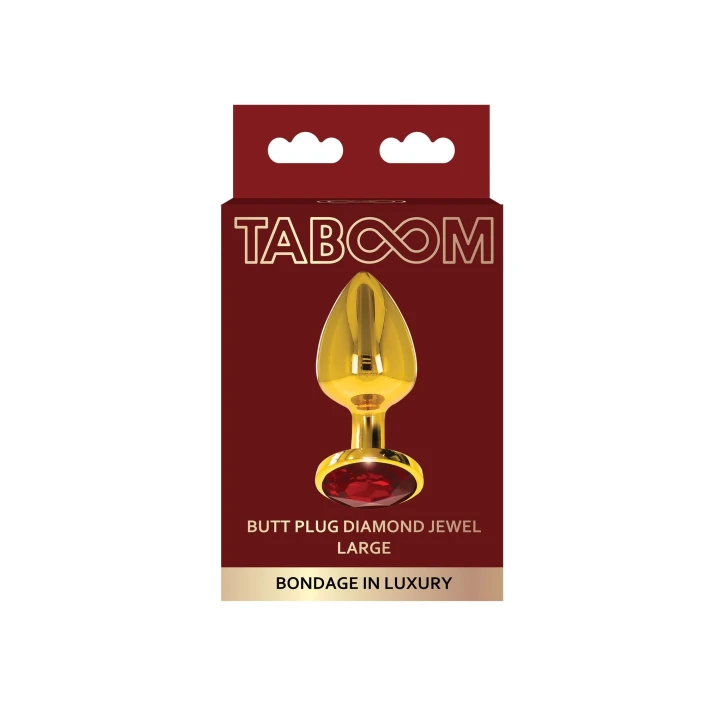 Wtyk analny TABOOM, Aluminium, długość 9.5 cm, średnica 4 cm, ozdobiony diamentem