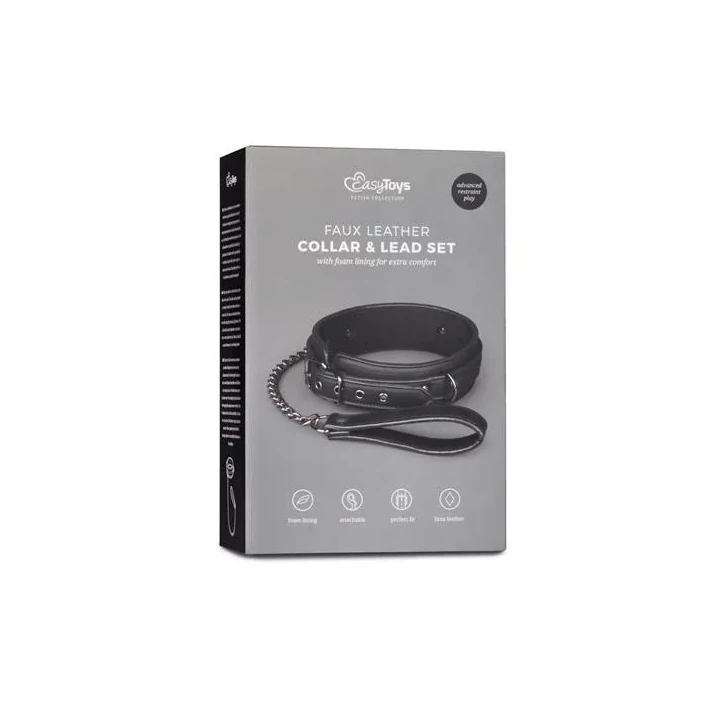 Wiązania - Obroża fetyszyzm z regulacją 45-58 cm, metal, skóra ekologiczna