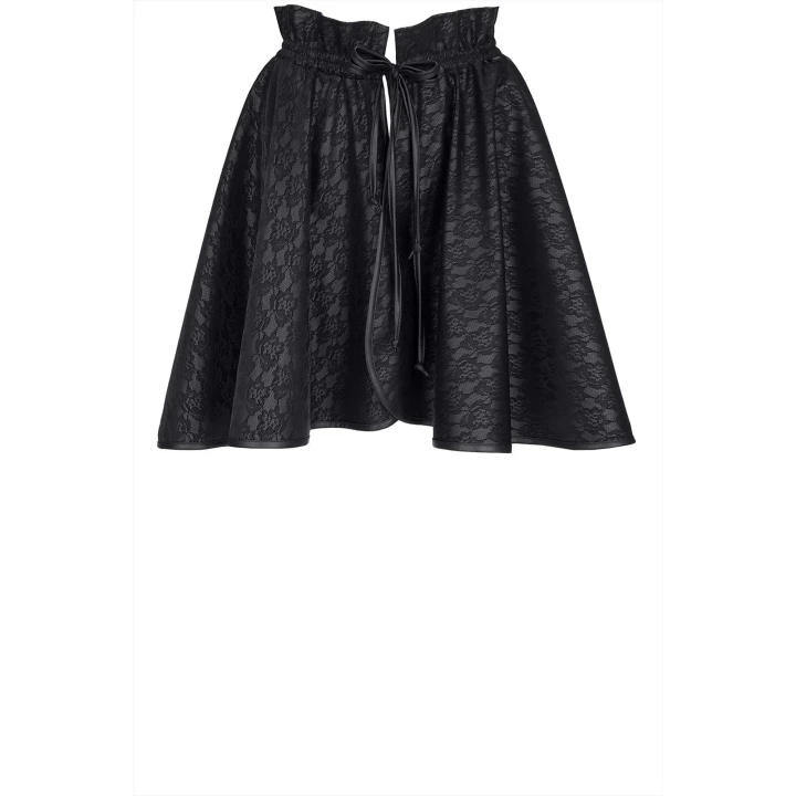 Spódnica baskinka BENEDETTA001, Black Wetlook, Elegancka, Rozmiar XXS/XS