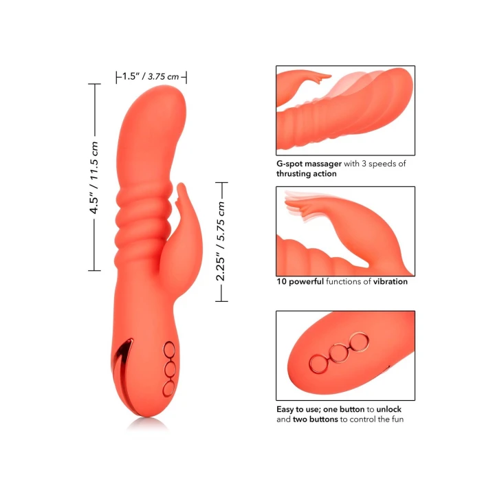 Masażer intymny California Dreaming™ z silikonem, 10 wibracji, wodoodporny