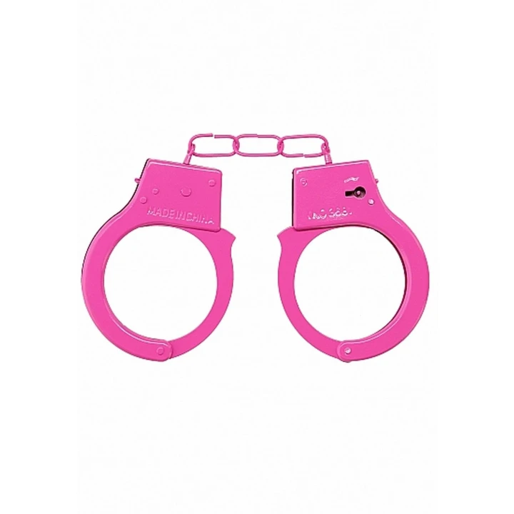 Kajdanki metalowe - różowe, dla początkujących, kompaktowe 28,5 cm, bezpieczne