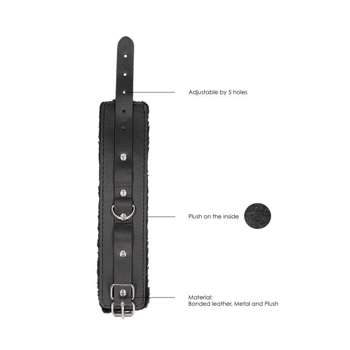 Kajdanki pluszowe z regulowanymi paskami, skórzane, wodoodporne - komfort dominacji