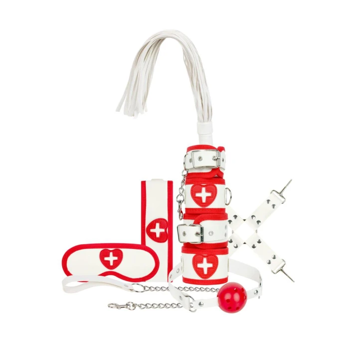 Zestaw do gry w role - Kinky Care Kit 8 elementów, motyw medyczny, różnorodne materiały
