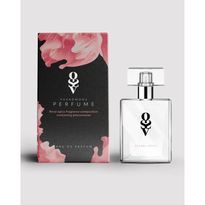 Perfumy z feromonami OBSESSIVE, orientalno-kwiatowy zapach, 30 ml, elegancka butelka
