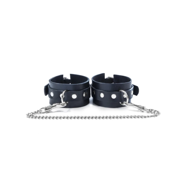 Kajdanki WHIPS – męskie, regulacja 21-25 cm, naturalna skóra bydlęca