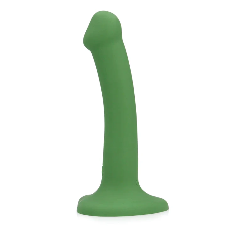 Wibrujące dildo Loveline - silikonowe, 16,5 cm, małe, zielone