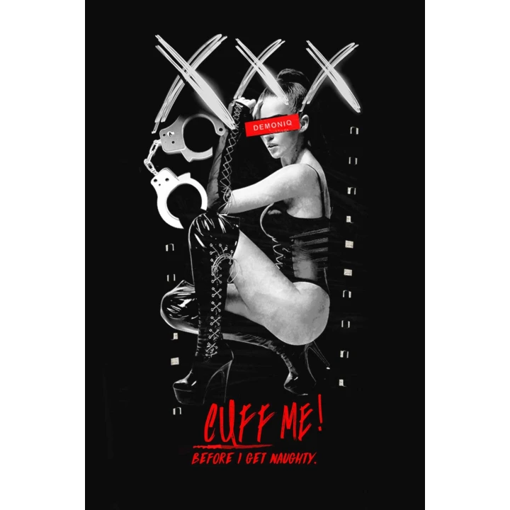 Koszulka męska DEMONIQ MEN, 100% bawełna, czarna, fashion, rozmiar S, unikalny design