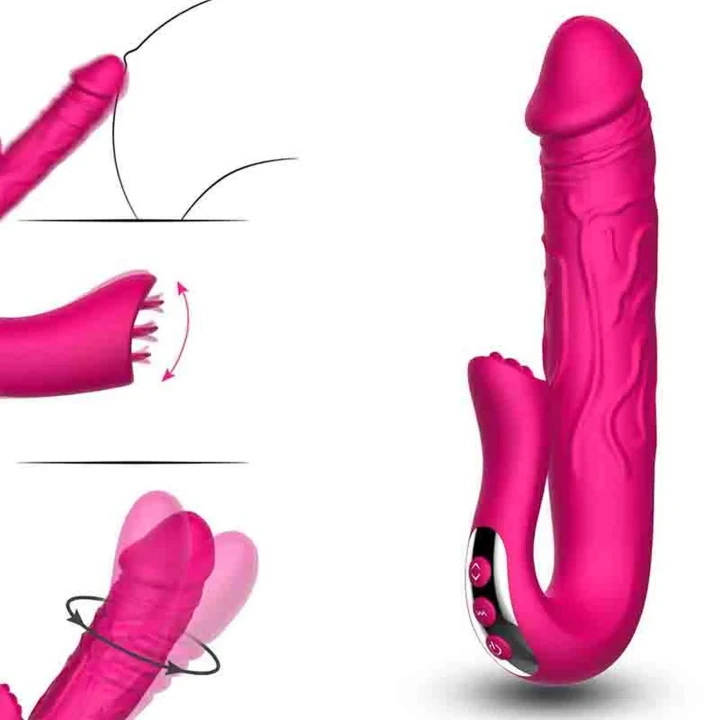 Dildo Realistyczny z Wibracją, Silikon Medyczny, 10 Prędkości, Wodoodporny IPX7