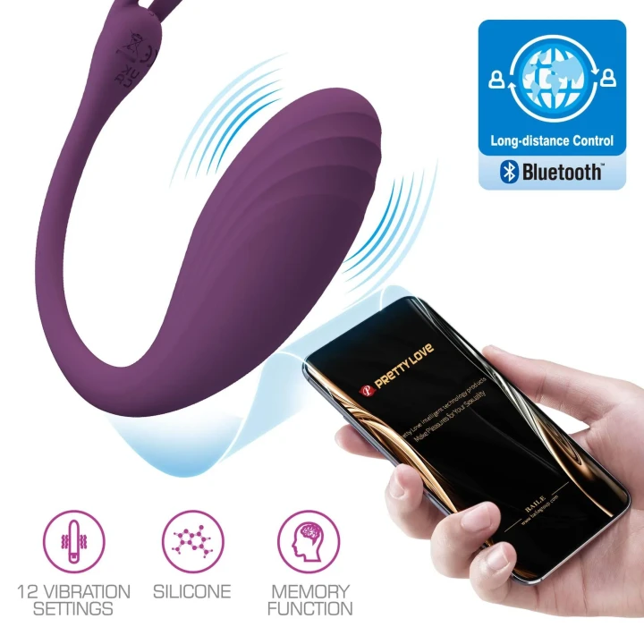 Jajeczko Wibracyjne - Pretty Love Catalina, Silikon, 12 Funckji, Bluetooth