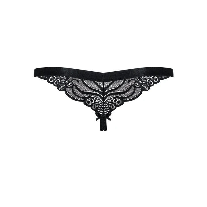 Stringi otwarte OBSESSIVE z koronką, elastycznym materiałem, rozmiar S/M