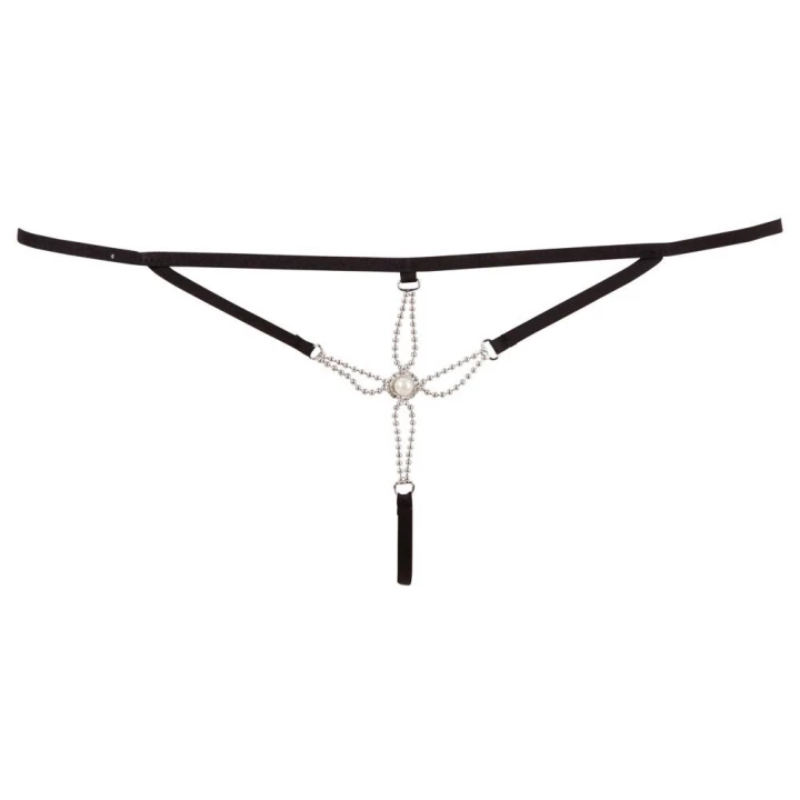 Stringi Strappy – COTTELLI LINGERIE, 100% poliamid, koralikowe zdobienie, M/L