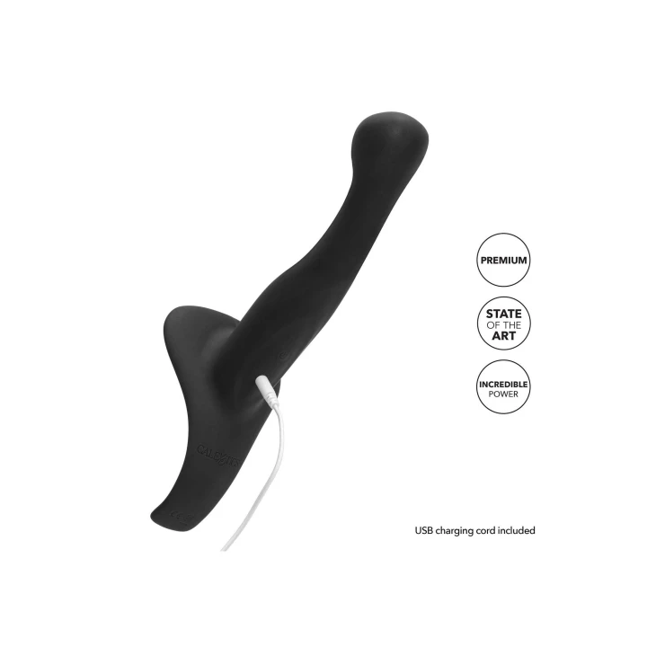 Wibrator do stosunków z regulacją - Her Royal Harness, 7 funk. wibracji, skórka wegańska