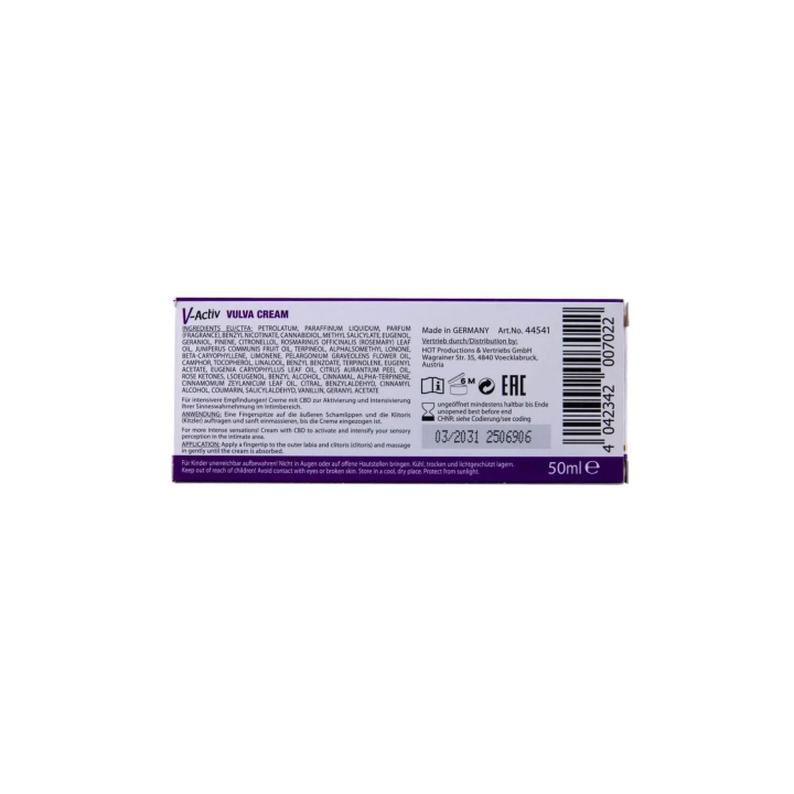 Krem do łechtaczki HOT V-Activ CBD 50 ml — ogrzewający, zwiększający wrażliwość