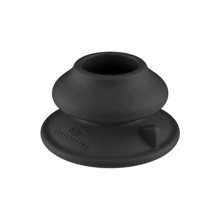 Wibrator szklany Chrystalino - 10 prędkości, z przyssawką, zdalne sterowanie, czarny