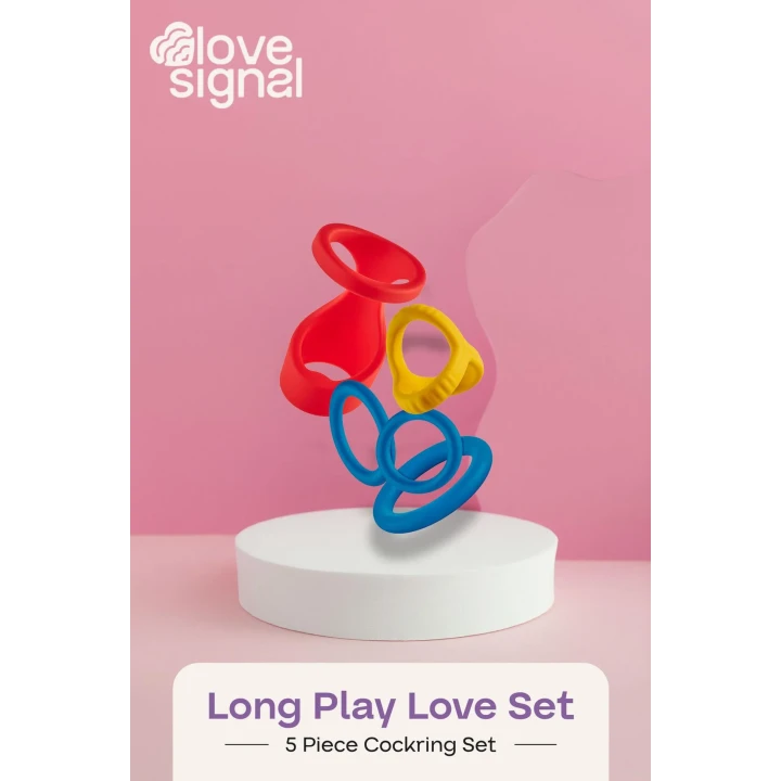 Pierścienie erekcyjne Dreamtoys Love Signal – silikon, wodoodporne IPX8, zestaw 5 elementów