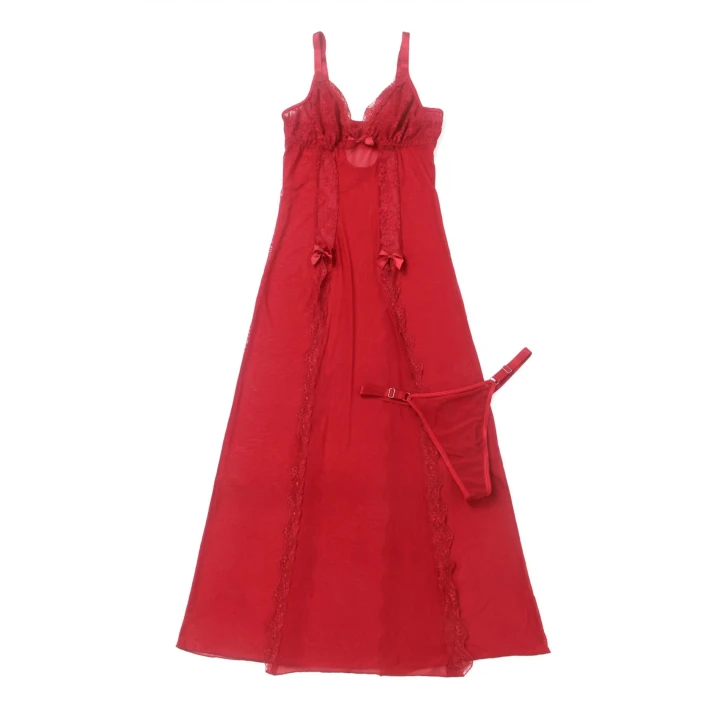 Koszula nocna długa PARIS HOLLYWOOD — tiul, koronka, regulowane ramiączka