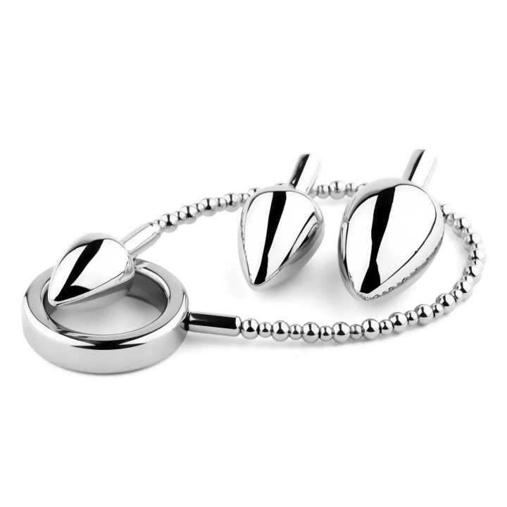 Korek analny – seria Metal Elegance, stal nierdzewna, 3 wymienne końcówki (2,7/3,5/4 cm)