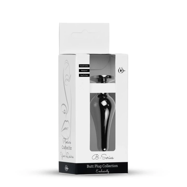 Korek analny Plug-Jewellery, stal nierdzewna, anatomiczny kształt, diament na podstawie