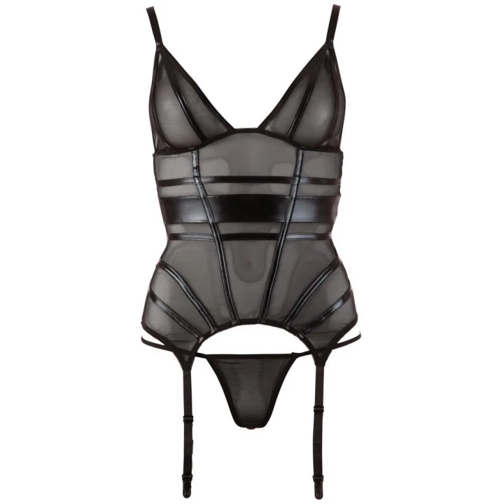 Top z Szelkami XL Strapshemd - Przezroczysty Powernet, Regulowane Paski, Wetlook