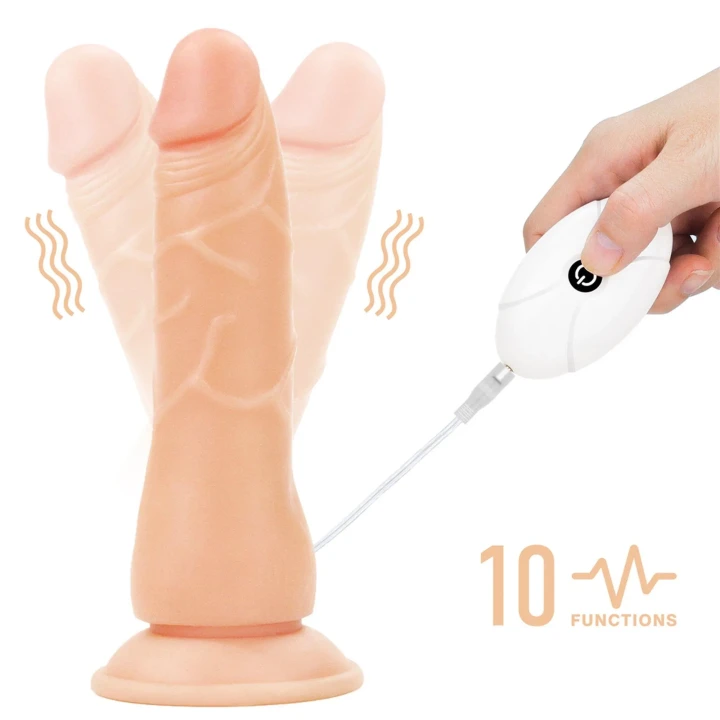 Dildo Vibrating Easy Strapon 7.5'' - TPE, 2 prędkości wibracji, ergonomiczna uprząż