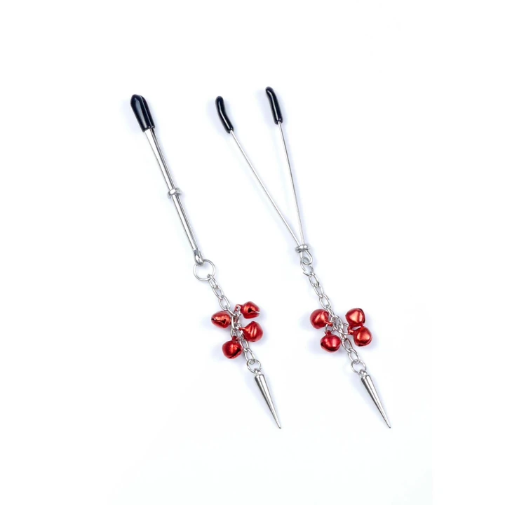 Zaciski do sutków - Stymulator No.4 - Seria Fetish B - Regulacja nacisku, metal/guma