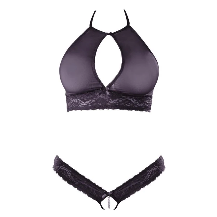 Biustonosz i Stringi COTTELLI LINGERIE | Koronkowe Detale, Przezroczystość, S/M