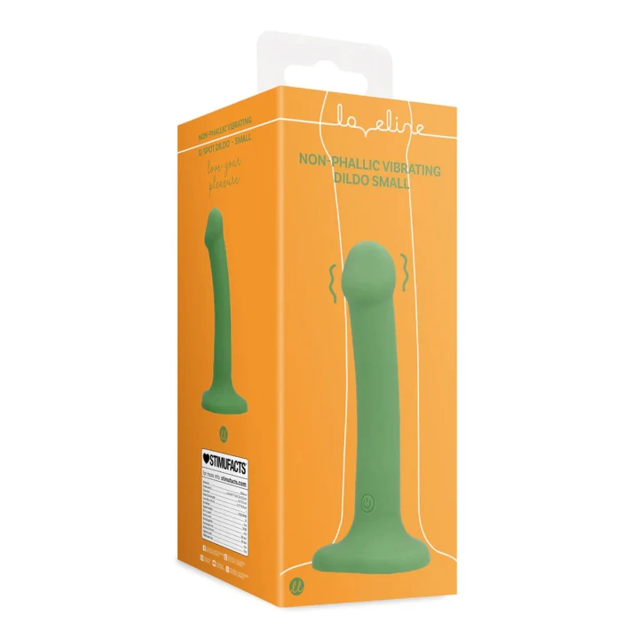 Wibrujące dildo Loveline - silikonowe, 16,5 cm, małe, zielone