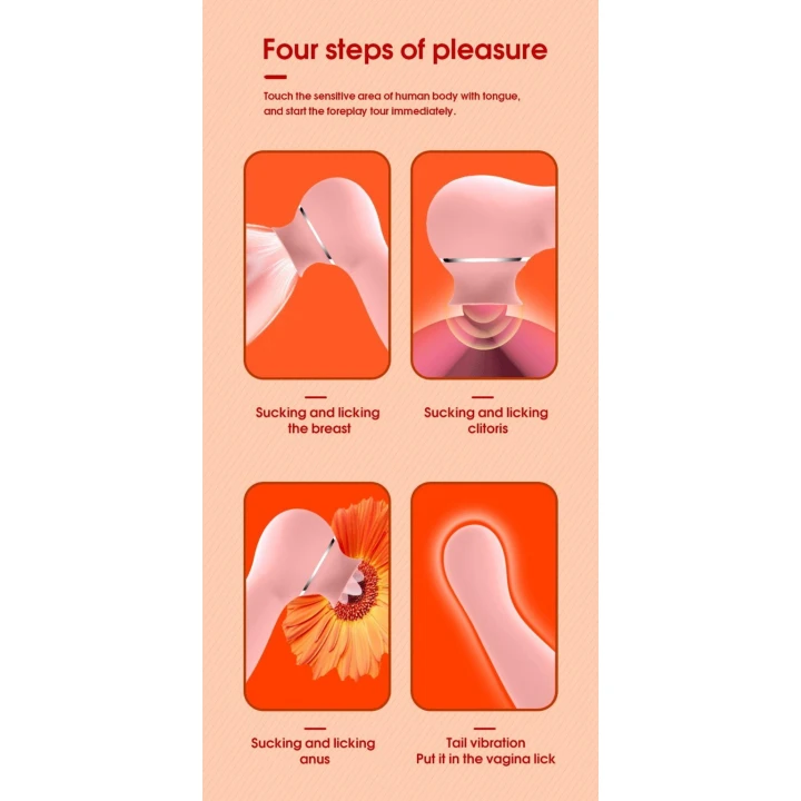 Stymulator łechtaczki Lauren, silikon, 9 wzorów wibracji, 6 trybów ssania