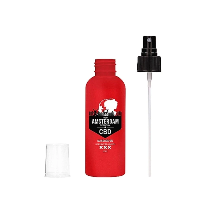 Olejek do masażu CBD - Amsterdam, 50 ml, naturalne składniki, relaksuje i nawilża