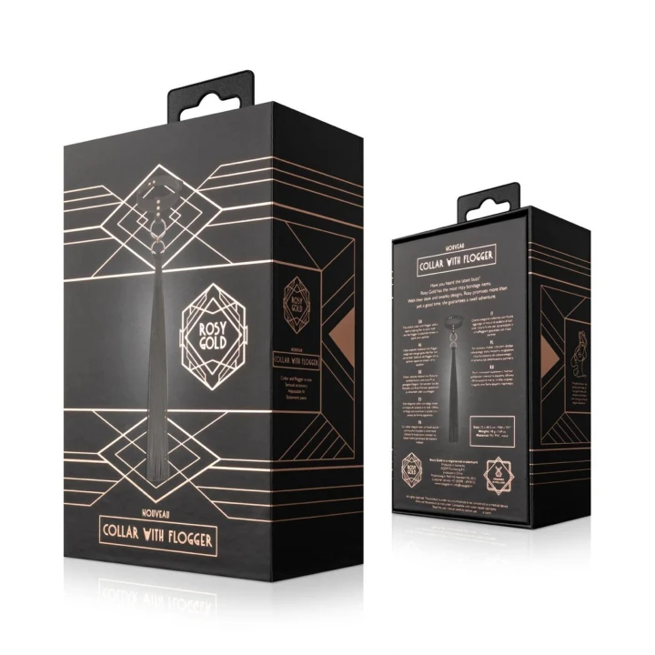 Obroża z floggerem Rosy Gold - Elegancki, elegancki, wszechstronny dodatek do zabaw