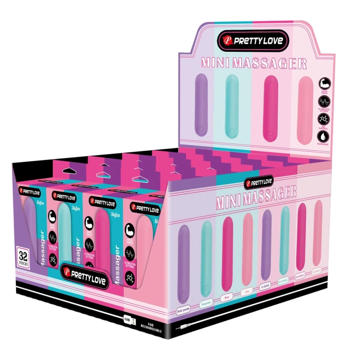 Mini masażer STEFAN, wodoodporny, 10 funkcji wibracji, kompaktowy rozmiar