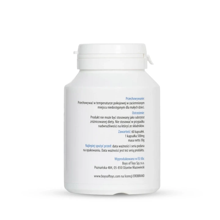 Suplement diety MyLove Ero Cum On — 60 kapsułek, maca 250 mg, tribulus 200 mg, arginina 150 mg