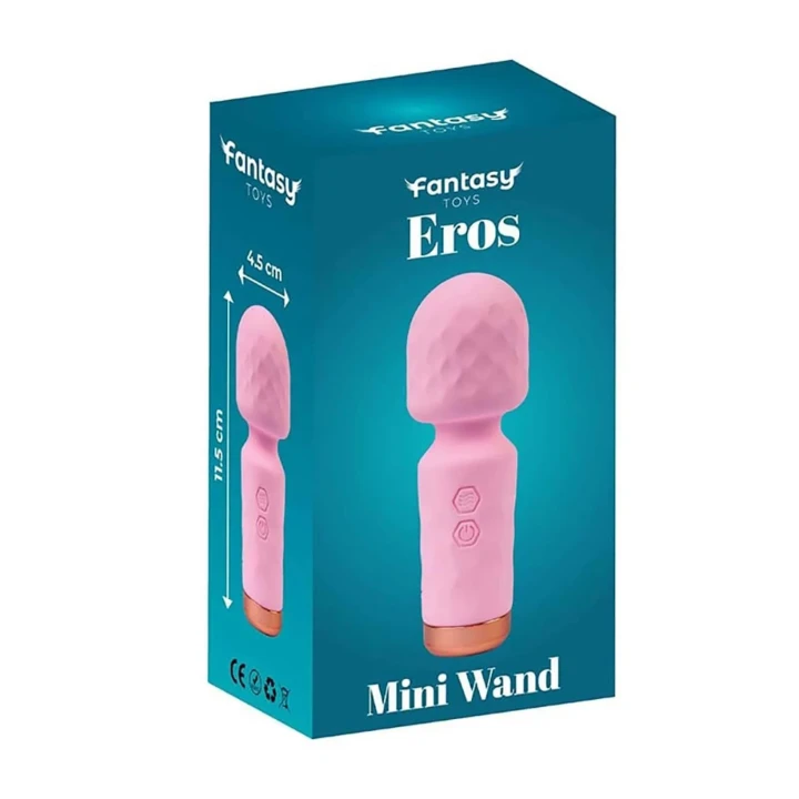 Mini masażer - Eros, silikonowy, 10 trybów wibracji, 11,5 cm długości, różowy