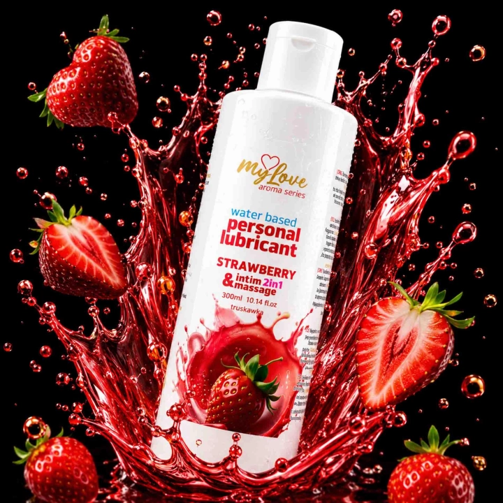 Żel intymny i do masażu 2w1 MyLove Aroma Strawberry, wodny, 300 ml